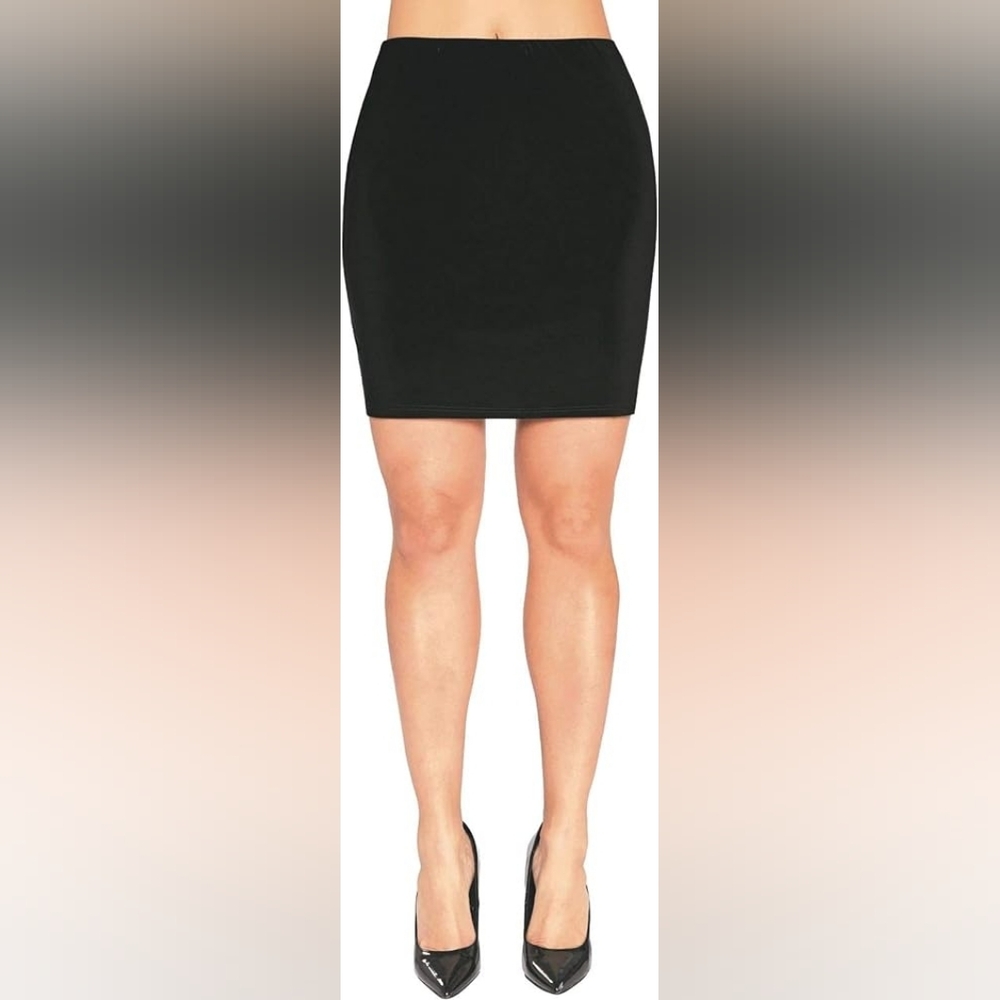 Sympli Made In Canada Chic Pull On Black Mini Skirt Size 10
